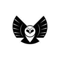 mascote geométrico do logotipo da coruja preta vetor