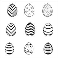 coleção de ilustrações de doodle de ovo de páscoa vetor