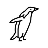 ilustração vetorial de ícone de linha de pássaro pinguim vetor