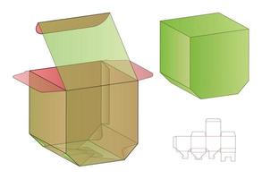 design de modelo cortado de embalagem de caixa. Maquete 3D