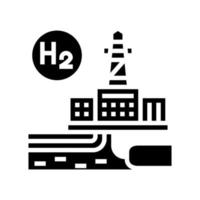 ilustração em vetor ícone glifo de hidrogênio de fábrica