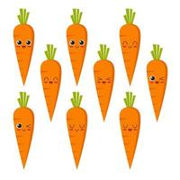 coleção de personagens de cenoura vetor