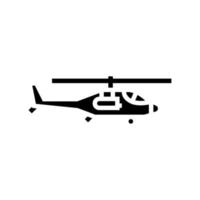 ilustração vetorial de ícone de glifo de máquina de exército voador de helicóptero vetor