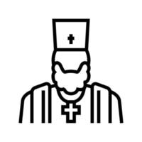 ilustração em vetor ícone de linha de cristianismo padre