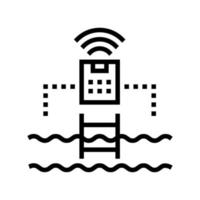 ilustração em vetor ícone de linha de casa inteligente de controle de piscina de água