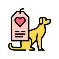 ilustração em vetor ícone de cor de rótulo de amor de cachorro
