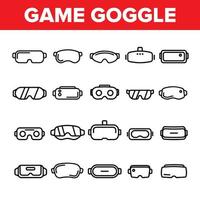 conjunto de ícones de linha fina de vetor de óculos de jogo
