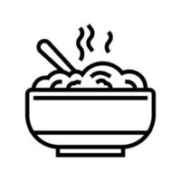 ilustração vetorial de ícone de linha de aveia cozida deliciosa vetor