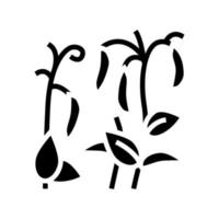 ilustração em vetor ícone glifo de ervilhas de plantas