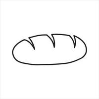desenho vetorial em pão estilo doodle. desenho de linha simples de pão, doces. ilustração em preto e branco vetor