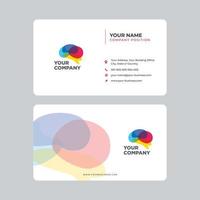 modelo de cartão de visita criativo minimalista com design de cérebro vetor
