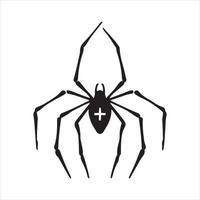 ilustração em vetor desenho de linha simples. aranha. desenho preto e branco, silhueta de uma aranha. símbolo do dia das bruxas, magia, feitiçaria, misticismo. isolado no fundo branco.