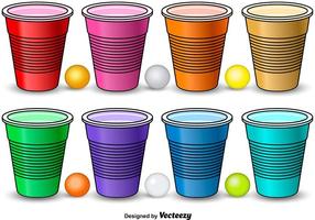 Elementos coloridos de cerveja Pong vetor