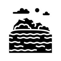 ilustração em vetor de ícone de glifo da costa do mar havaí