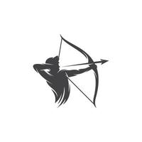 modelo de vetor de design de logotipo de homem de tiro com arco