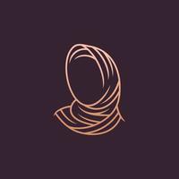 vetor de logotipo de arte de linha hijab. design gráfico vetorial hijab.