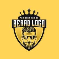 ilustração vetorial de design de logotipo de homem de barba vetor