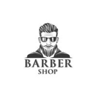 design de logotipo vintage de barbearia de cavalheiro vetor