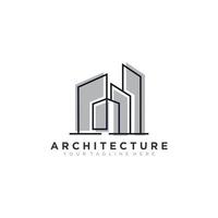 design de logotipo de arquitetura, modelo de design de marca de empresa de construção vetorial. modelo de logotipo de vetor de arquiteto e construção