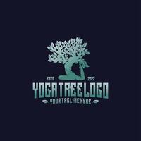 design de logotipo de ioga de árvore da vida