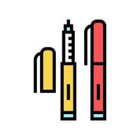 ilustração em vetor ícone de cor de seringa de caneta portátil de insulina