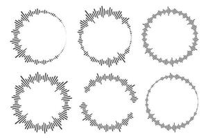 ondas de áudio do círculo. equalizador de som de música circular. rádio radial abstrato e símbolo de volume de voz. ilustração vetorial. vetor