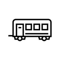 ilustração vetorial de ícone de linha de reboque de transporte de passageiros vetor