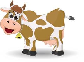 vaca fêmea bonita dos desenhos animados isolada vetor