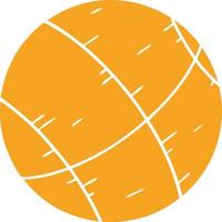 doodle de desenho animado de uma bola de basquete vetor