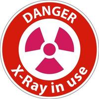 raio-x de sinal de perigo em uso em fundo branco vetor