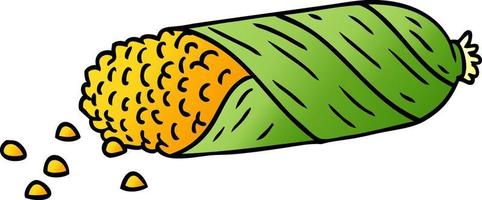 doodle de desenho animado gradiente de espiga de milho fresco vetor
