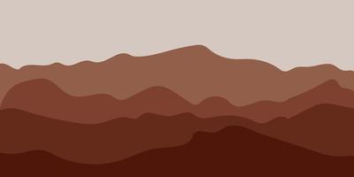 arte vetorial de montanha. sol está atrás das montanhas. plano de fundo para o site. cartaz, bandeira. cor do deserto. vetor