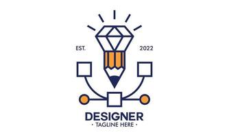 designer gráfico e logotipo de ferramenta de estúdio de web design vetor
