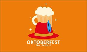 fundo realista do festival de cerveja oktoberfest pode ser usado para modelo de pôster vetor