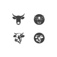 modelo de design de ilustração vetorial de logotipo de vaca. vetor