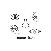 modelo de design de ilustração vetorial de ícone de sentidos. vetor
