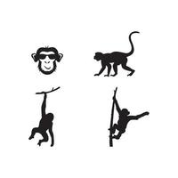 design de modelo de ilustração vetorial de logotipo de macaco. vetor