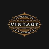 logotipo de ornamento de luxo vintage vetor