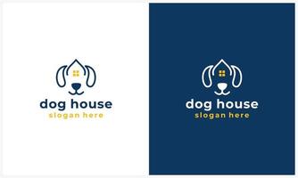 modelo de design de logotipo de casa de cachorro e animal de estimação vetor