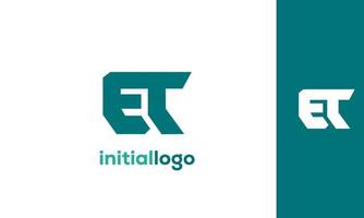 letras do alfabeto iniciais monograma logotipo et, te, e e t vetor