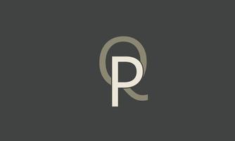letras do alfabeto iniciais monograma logotipo qr, rq, q e r vetor