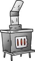 doodle de desenho animado gradiente de um forno de casa vetor
