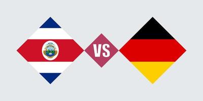 Costa Rica vs conceito de bandeira da Alemanha. ilustração vetorial. vetor