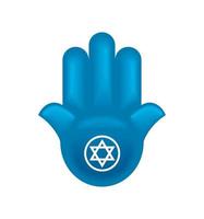 mão judaica com estrela vetor