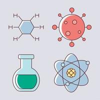 teste de biologia de bactérias de ícones vetor