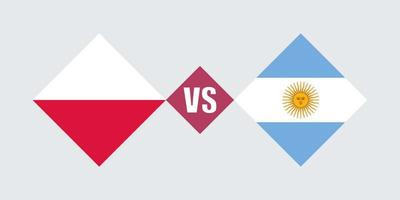 polônia vs conceito de bandeira argentina. ilustração vetorial. vetor