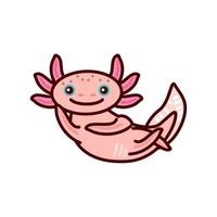 axolotl de desenho rosa vetor