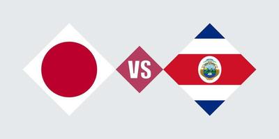 japão vs conceito de bandeira da costa rica. ilustração vetorial. vetor