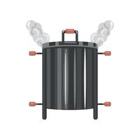barril de churrasco com fumaça vetor