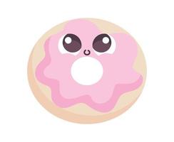 comida de donut kawaii vetor